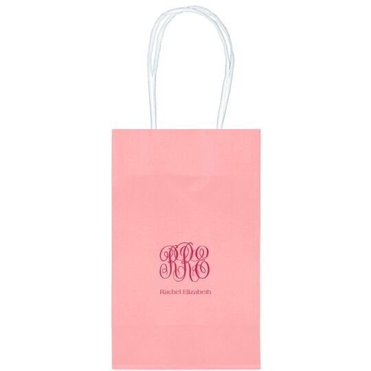 Script Monogram with Text Medium Twisted Handled Bags